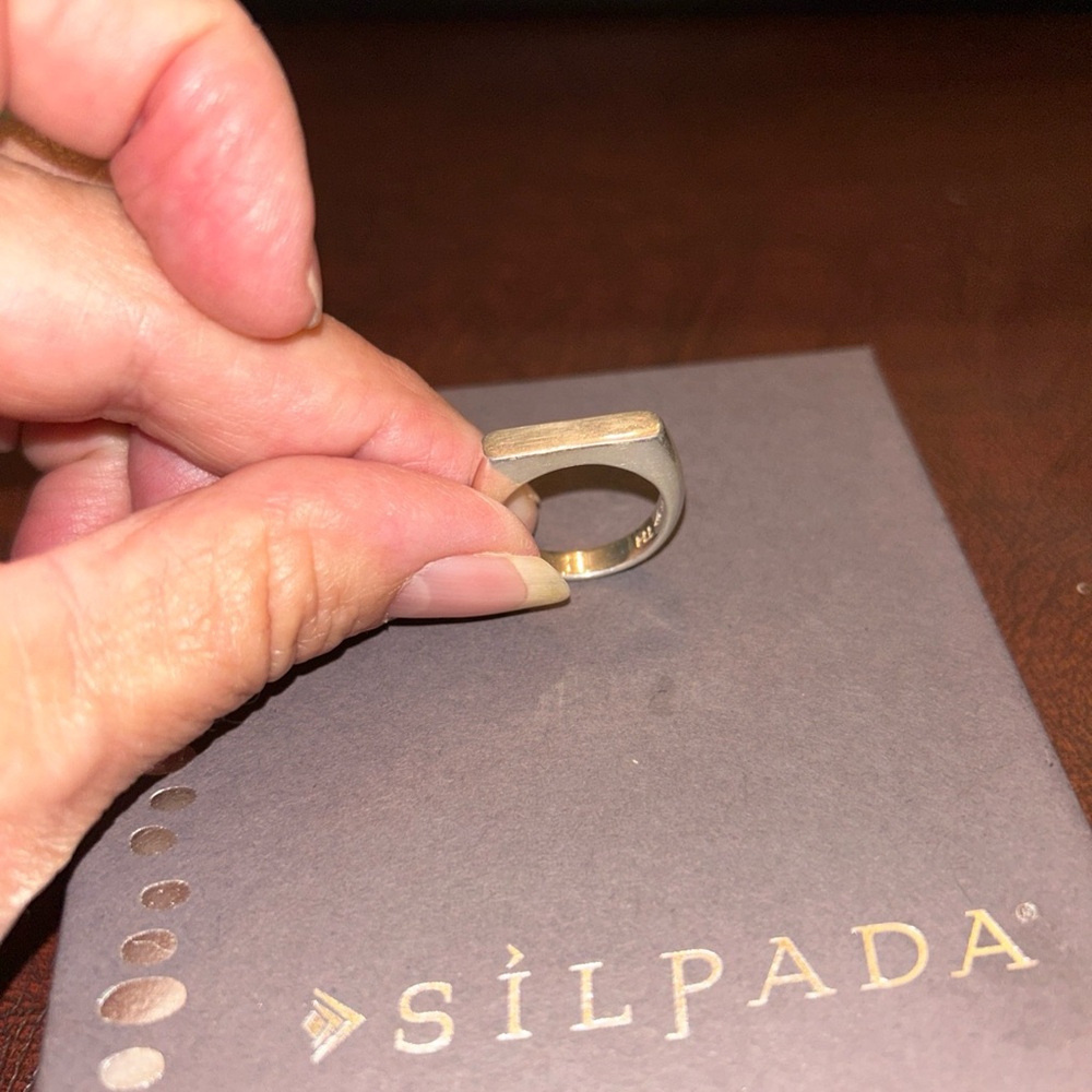 Vintage Silpada 925 Sterling Silver Big Idea Ring Size 7 Rectangle Bar R3264